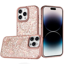 For iPhone 14 PRO MAX 6.7 in.Case Full Glitter Flakes with Cute Butterflies