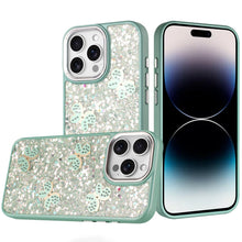 For iPhone 14 PRO MAX 6.7 in.Case Full Glitter Flakes with Cute Butterflies