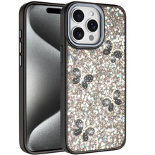 For iPhone 15 Pro Max Case Glitter Flakes w/ Cute Butterflies + 2 Tempered Glass