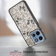 For Moto G 2025/2026/G Play 2026 Case Glitter with Butterflies + Tempered Glass