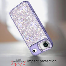 For iPhone Air Case Full Glitter Flakes with Cute Butterflies + Tempered Glass