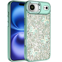 For iPhone Air Case Full Glitter Flakes with Cute Butterflies + Tempered Glass