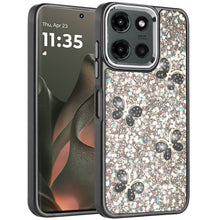For Motorola Edge 2025 Case Full Glitter Flakes with Cute Butterflies Cover