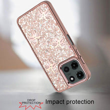 For Motorola Edge 2025 Case Full Glitter Flakes with Cute Butterflies Cover