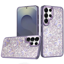For Samsung S26 Ultra Case Full Glitter Flakes Cute Butterflies + Tempered Glass