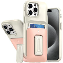 For iPhone 15 Pro Max Case Card Holder w/ Kickstand and Strap + 2 Tempered Glass