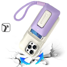 For iPhone 15 Pro Max Case Card Holder w/ Kickstand and Strap + 2 Tempered Glass