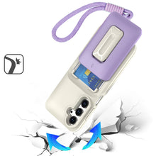 For Samsung A16 5G Case Card Holder with Kickstand and Strap + Tempered Glass