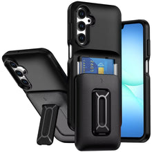 For Samsung A17 5G Case Card Holder with Kickstand and Strap + Tempered Glass
