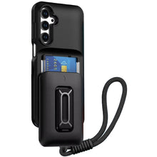 For Samsung A17 5G Case Card Holder with Kickstand and Strap + Tempered Glass