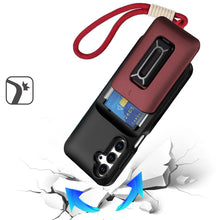 For Samsung A17 5G Case Card Holder with Kickstand and Strap + Tempered Glass