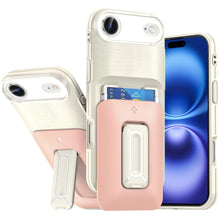 For iPhone Air Case 2x Card Holder with Kickstand and Strap + Tempered Glass