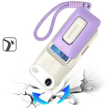 For iPhone Air Case 2x Card Holder with Kickstand and Strap + Tempered Glass