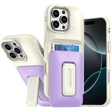 For iPhone 16 PRO MAX Case Card Holder with Kickstand and Strap + Tempered Glass