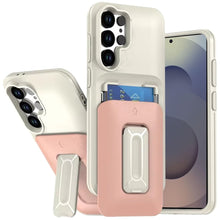 For Samsung S25 Ultra Case Card Holder with Kickstand and Strap + Tempered Glass