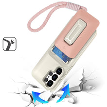 For Samsung S25 Ultra Case Card Holder with Kickstand and Strap + Tempered Glass