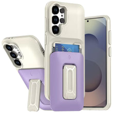 For Samsung S25 Ultra Case Card Holder with Kickstand and Strap + Tempered Glass