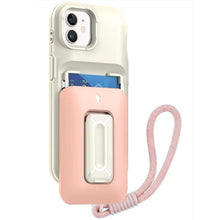 For iPhone 12, 12 Pro Case Card Holder with Kickstand and Strap + Tempered Glass
