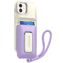 For iPhone 12, 12 Pro Case Card Holder with Kickstand and Strap + Tempered Glass