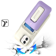 For iPhone 12, 12 Pro Case Card Holder with Kickstand and Strap + Tempered Glass