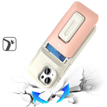 For iPhone 15 Case Thic Card Holder with Kickstand and Strap + 2 Tempered Glass