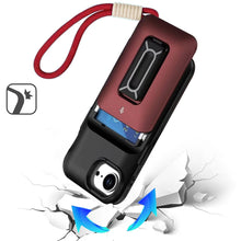 For iPhone 16e Case Card Holder Cover with Kickstand and Strap + Tempered Glass