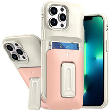 For iPhone 13 Pro Max Case Thick Card Holder Cover with Kickstand and Hand Strap