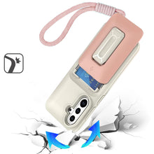 For Samsung S25 FE Case Card Holder with Kickstand and Strap + Tempered Glass