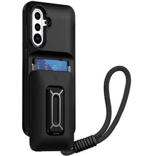 For Samsung S25 FE Case Card Holder with Kickstand and Strap + Tempered Glass