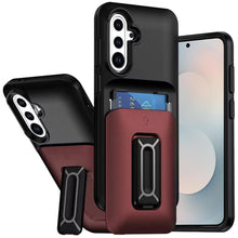 For Samsung S25 FE Case Card Holder with Kickstand and Strap + Tempered Glass