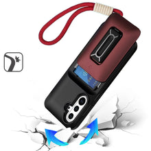 For Samsung S25 FE Case Card Holder with Kickstand and Strap + Tempered Glass