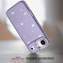 For iPhone Air Case Bling Faux Crystals Chrome Plated Cover + Tempered Glass