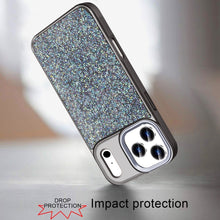 For iPhone 17 Pro Max Case Full Crystal Bling Metallic Buttons + Tempered Glass