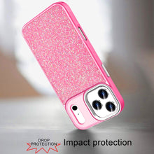 For iPhone 17 Pro Max Case Full Crystal Bling Metallic Buttons + Tempered Glass