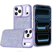 For iPhone 17 PRO Case Full Crystal Bling with Metallic Buttons + Tempered Glass