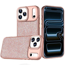 For iPhone 17 PRO Case Full Crystal Bling with Metallic Buttons + Tempered Glass
