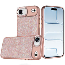For iPhone Air Case Full Crystal Bling with Metallic Buttons + Tempered Glass