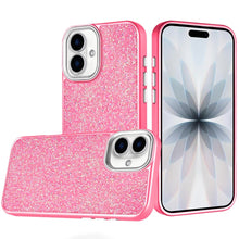 For iPhone 17 Case Full Crystal Bling with Metallic Buttons + Tempered Glass