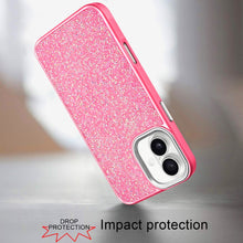 For iPhone 17 Case Full Crystal Bling with Metallic Buttons + Tempered Glass