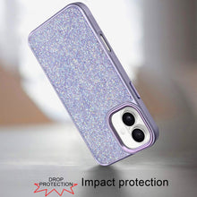 For iPhone 17 Case Full Crystal Bling with Metallic Buttons + Tempered Glass