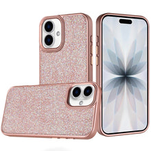 For iPhone 17 Case Full Crystal Bling with Metallic Buttons + Tempered Glass