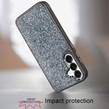 For Samsung S26 6.3" Case Full Crystal Bling Metallic Buttons + Tempered Glass