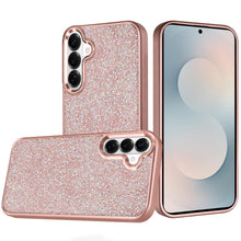 For Samsung S26 6.3" Case Full Crystal Bling Metallic Buttons + Tempered Glass