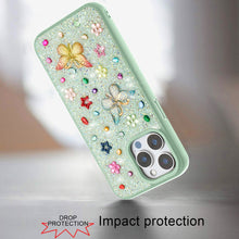 For iPhone 14 PRO MAX 6.7 in. Case Butterfly 3D Jewel Glitter Bling Phone Cover