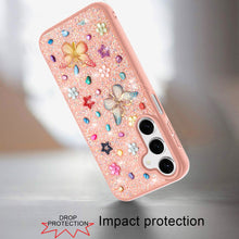 For Samsung A16 5G Case Butterfly 3D Jewel Glitter Bling Cover +Tempered Glass