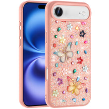 For iPhone Air Case Butterfly 3D Jewel Glitter Bling Phone Cover +Tempered Glass