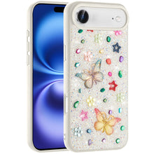 For iPhone Air Case Butterfly 3D Jewel Glitter Bling Phone Cover +Tempered Glass