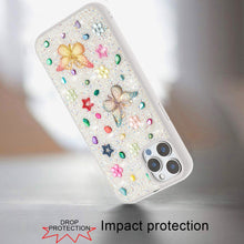 For iPhone 12 Pro Max Case Butterfly 3D Jewel Glitter Bling + Tempered Glass