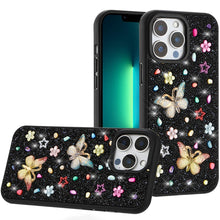 For iPhone 13 Pro Max 6.7 inch Case Butterfly 3D Jewel Glitter Bling Phone Cover