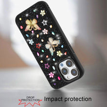 For iPhone 13 Pro Max 6.7 inch Case Butterfly 3D Jewel Glitter Bling Phone Cover